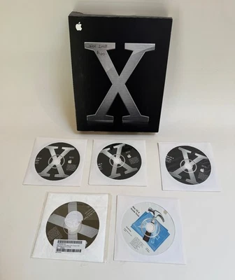 Apple Mac OS X Panther v10.3 Full Retail Box Set w/4 Discs - Used - Image 1 of 2