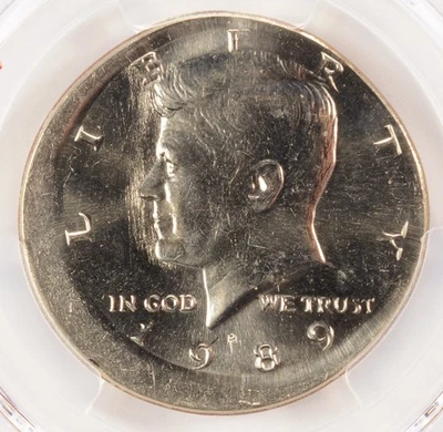 1989-P 50c Kennedy Half 5% Off-Center PCGS MS62 - Image 1 of 4