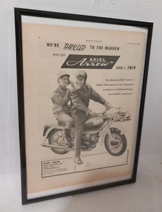 Gerahmte 1960 Original Zeitschriftenwerbung Ariel Arrow 250cc Twin 8x10" - Bild 1 von 3