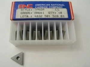 10 Stück TP62A AN661 C6 Hartmetalleinsätze, American National Carbide TPA322 - Bild 1 von 1