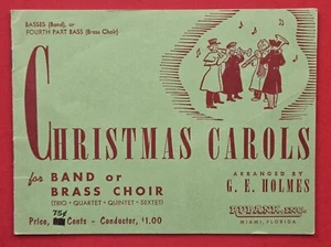 Christmas Carols Basses Fourth Part Bass Sheet Music Band Brass Choir 1941 EUC - Picture 1 of 10