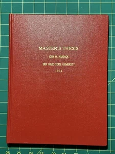 Master's Thesis of John W. Hancock San Diego State University 1994 - Picture 1 of 6