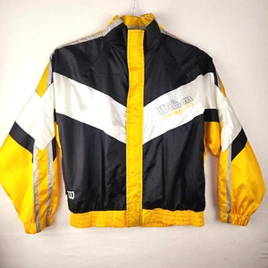 Vintage Wilson Performance Youth L (14-16) Windbreaker Jacket Nylon Yellow Black - Picture 1 of 8