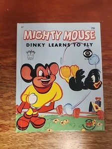 Mighty Mouse Dinky Learns to Fly 1953 1st Ed. Wonder Books Hardcover #677, VG - Imagen 1 de 14