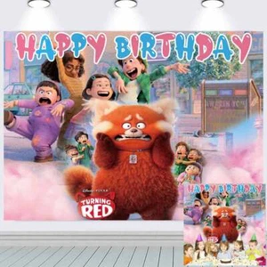 Turning Red Party Decorations Backdrop Banner Background Poster for Kids 5*3ft - Picture 1 of 7