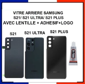 Vitre arrière Samsung Galaxy S21 / S21+ PLUS /S21 Ultra 5G LOGO Lentille+Adhésif - Photo 1 sur 2
