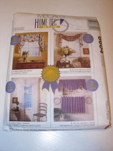 CRAFTS UNCUT MCCALLS 8604 Sewing Pattern DRAPERY SWAG VALANCE CURTAINS HOME - Picture 1 of 3