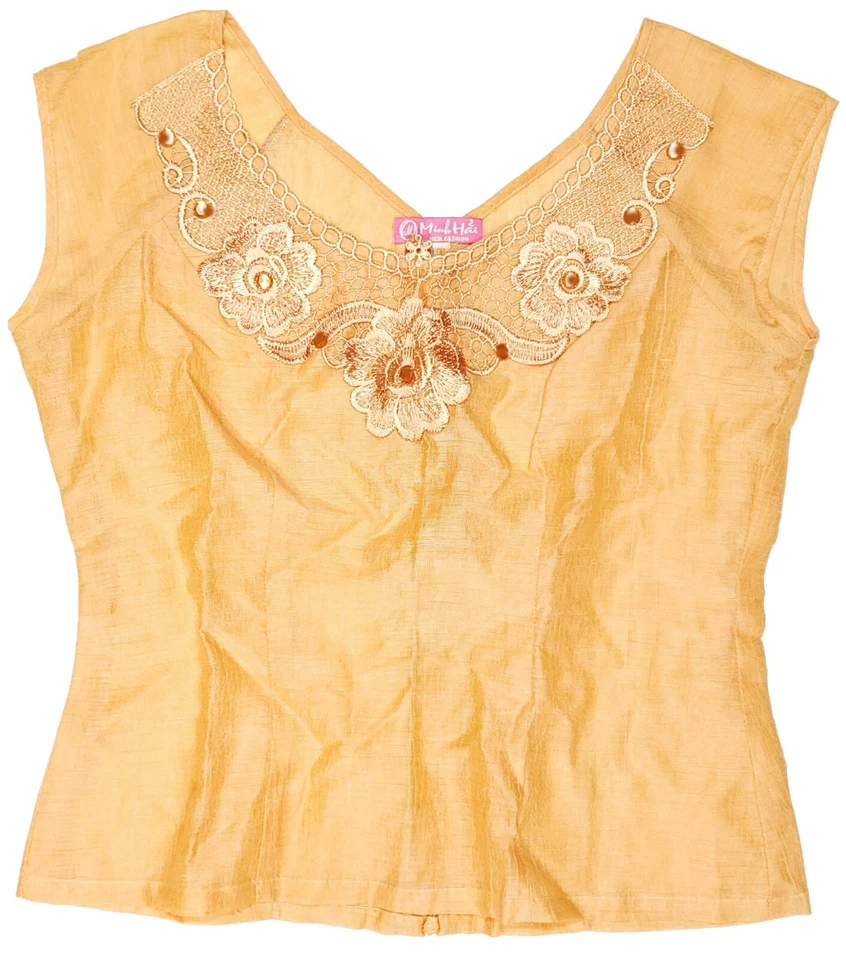 Conjunto de 2 piezas de camisa y falda Minh Hai para mujer color tostado talla XL Foto 1 de 4