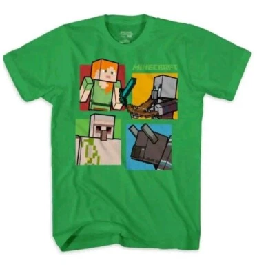 Camiseta gráfica de manga corta Minecraft para niños, verde talla L (10-12) Foto 1 de 2