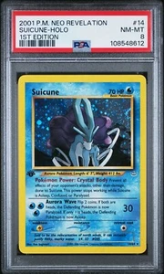 2001 Pokemon Suicune Holo Neo Revelation 1st Edition #14 PSA 8 - Picture 1 of 4
