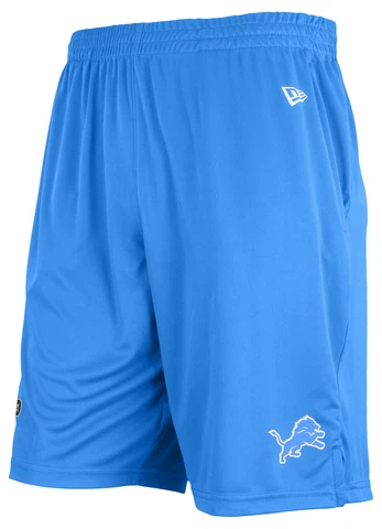 New Era NFL Men's Detroit Lions Ground Running Performance Shorts, Blue Cover