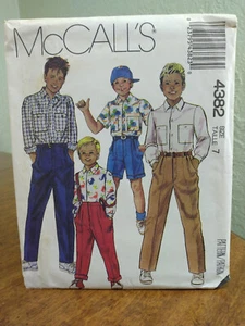 McCalls 4382 Sewing Pattern Boys Shirts Pants Shorts Sz 7 NOS Uncut - Picture 1 of 8