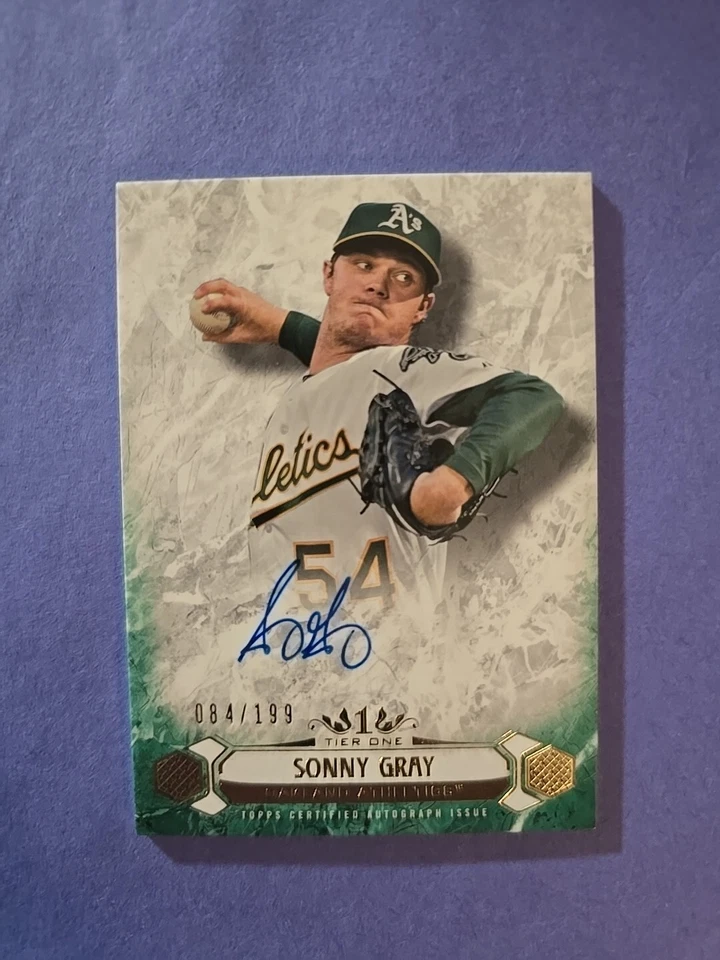 2016 Topps Tier One Breakout Autograph Sonny Gray 84/199 Oakland Athletics  - Image 1 of 3