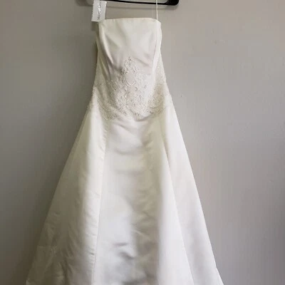 Vestido de novia Melissa Sweet Bridal 100 % seda sin tirantes talla 8 Foto 1 de 4