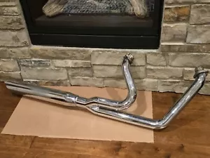 Python 2 Into 1 Exhaust For Harley Davidson Chrome FXSTS Springer - Picture 1 of 12