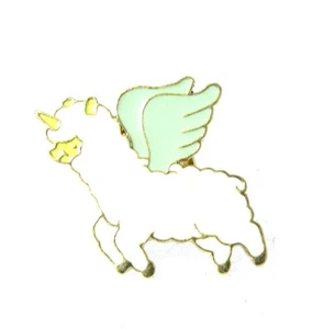 flying larma with wings and horn brooch pin (prd) - Picture 1 of 2