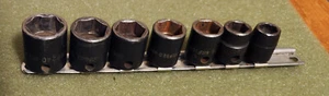SNAP-ON 7 Pc. 3/8 Drive SAE IMF Shallow IMPACT Sockets 6 pt. 3/8 - 3/4 Lot 3165 - Picture 1 of 5