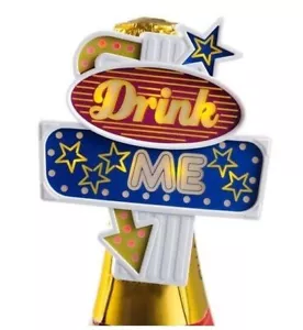 Flashing Wine Champagne Bottle Topper Drink Me Novelty Gag Gift - Picture 1 of 3