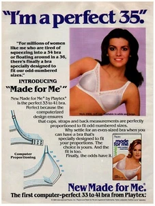PRINT AD, 1985 Playtex Made For Me BH I'M A PERFECT 35 Sexy 80er Model Topless - Bild 1 von 1