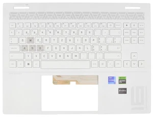 Original SWISS Keyboard w/ Palmrest Cover HP OMEN TRANSCEND 16 GAMING 16-U RGB - Afbeelding 1 van 2
