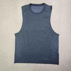 Camiseta sin mangas Lululemon para hombre grande azul marino ventilación de metal calce ceñido gimnasio entrenamiento logotipo - Imagen 1 de 9