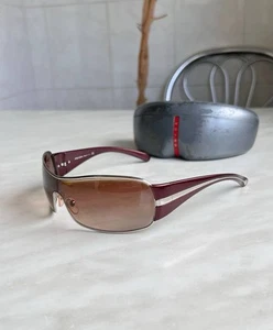 PRADA Vintage Unisex Sunglasses SPR61I 1BC-6S1 125 3N Mask Moto Y2K Avantgarde - Picture 1 of 21