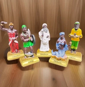 5" CHANGO~OGUN OBATALA~YEMAYA~OBULA African Deity Statuette Figurines Lot of 5 - Picture 1 of 24
