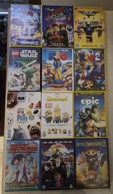 DVD Bundle of 13 Animation Kids Movies Pre Owned Inc LEGO, Rio, Minions - Image 1 of 2