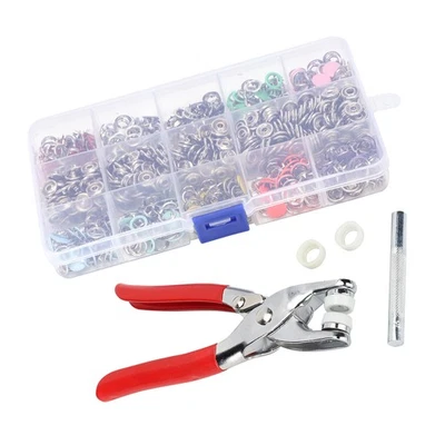 804Pcs Snap Fasteners Kit Sewing Button Punching Machine Hand Pressing Plie Fit - Image 1 of 4