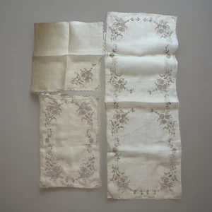 ¿Antigua gasa bordada? 6 manteles individuales y 6 servilletas y 1 corredor - Imagen 1 de 10