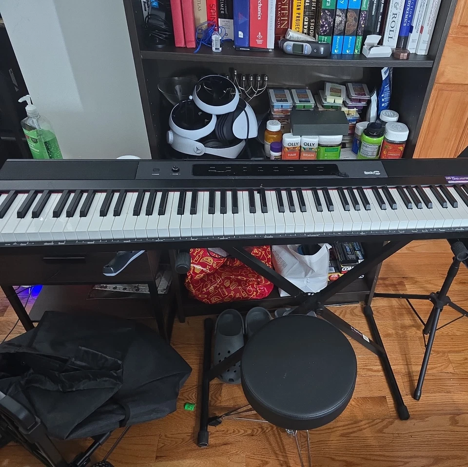 Piano digital RockJam 24W 88 teclas iniciante com metrônomo embutido - Imagem 1 de 1