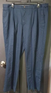 Hagger Classic Fit Premium No Iron Khaki Blau Herren Hose Größe 44x32 - Bild 1 von 4