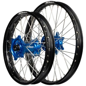 KTM 250 XC-W 2006-2015 Envy / DID Wheelset Wheels Pair 21/18 Black Rims Blue Hub - Picture 1 of 9
