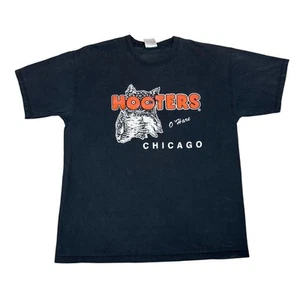 Vintage Hooters Chicago O'Hare Short Sleeve T Shirt Men's Large - Picture 1 of 9