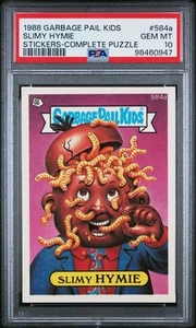 PSA 10 GEM MT 1988 Topps OS15 Garbage Pail Kids 584a SLIMY HYMIE COMPL PUZZL NDC - Picture 1 of 2