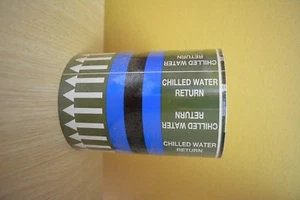 Cinta de identificación de tubería S/A 150 mm x 33 m RETORNO DE AGUA FRÍA BS1710:2014 - Imagen 1 de 1