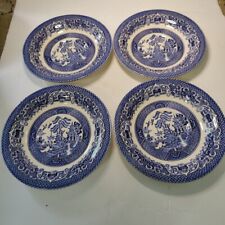 Vintage Blue Made In England Saucers Set Of 4