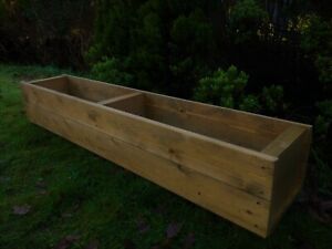 Large Wooden Planter Long Decking Timber Tub Trough Flower Garden Jumbo 4ft