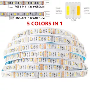 5M 5050 RGBCCT 5in1 RGB LED Strip RGBWW Warm White RGBW Cool White 300LED Lights - Picture 1 of 33
