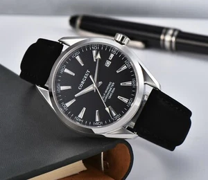 Reloj para hombre Corgeut movimiento automático NH35 esfera negra cristal zafiro fecha - Imagen 1 de 6