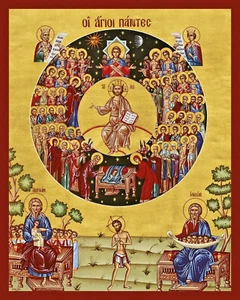 10 1/4" Todos los Santos Fiesta de Todos los Santos Solemni Santos Griego Ortodoxo Icono 26 cm - Imagen 1 de 1
