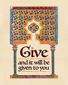 Giving Remixed Historical Illuminated Manuscript 8 x 10 Art Print for Framing - Picture 1 of 4