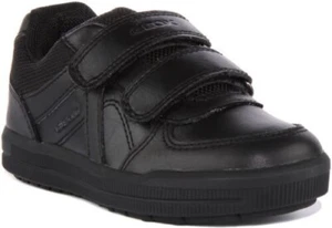 GEOX J Arzach Kids Double Shoulder Shoulder School Casual Shoes IN Black Size UK - Picture 1 of 18