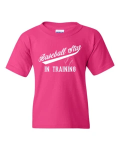 BASEBALL STAR IN TRAINING Youth Kids Pink T-Shirt S-XL FREE S&H! - Picture 1 of 2