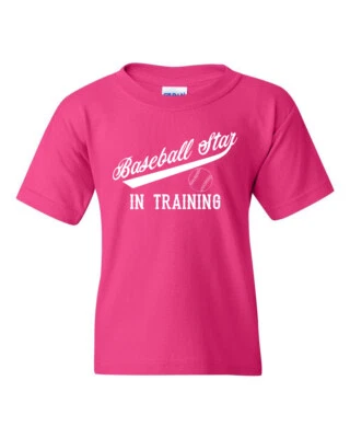 BASEBALL STAR IN TRAINING Youth Kids Pink T-Shirt S-XL FREE S&H!  - Image 1 of 2