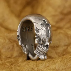 Gancho Calavera Cruz Plata Esterlina 925 Accesorio Punk Hágalo Usted Mismo Colgante Conector TA419D - Imagen 1 de 15
