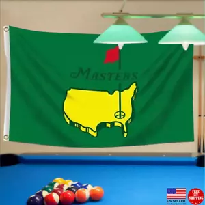 The Masters Green 3x5 Flag Man Cave Flag Banner Augusta Golf Club 3 x 5 New PGA - Picture 1 of 9