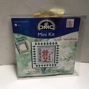 DMC Mini Cross Stitch Kit - Sweet House T649K/2 With Mount From 2006 - Picture 1 of 10