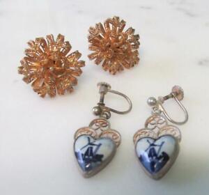 Back vintage earrings of screw value The S&S