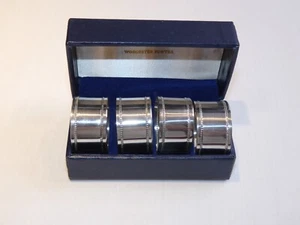 Worcester Pewter Set 4 Napkin Rings w Original Box - Picture 1 of 5